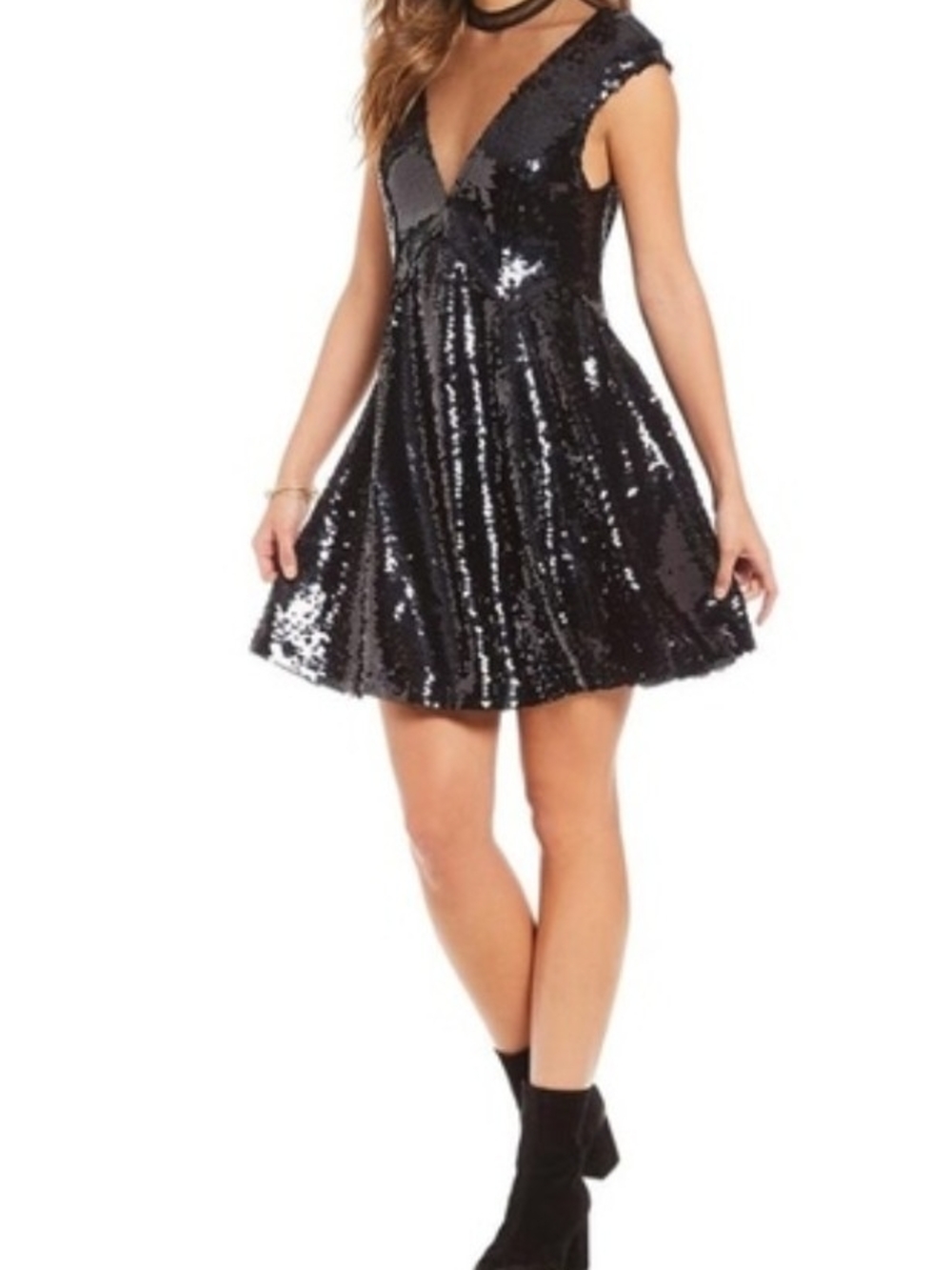 Free People Sheer Black Mesh Top